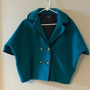 Tea Double Breasted Collard Hooded Cape